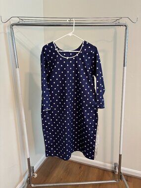 Navy blue colored with white polkadot Pakistani  cotton kameez/ top